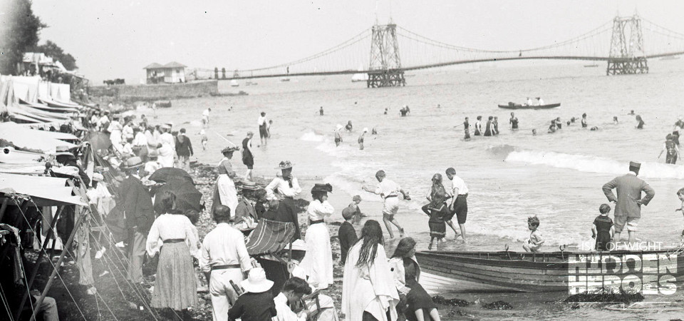 Dore glass plate of the beach at Seaview.