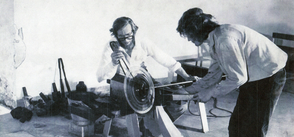 Mike Harris at St.Lawrence C.1972 with his first trainee Tim Bristow